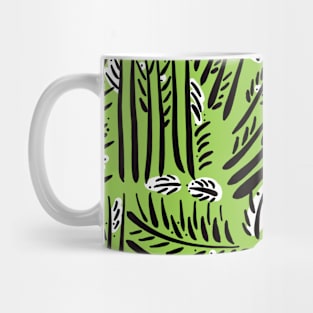 Organic Hand Drawn Foliage Light Green Mug